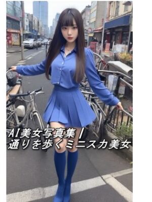 AI美女写真集┃通りを歩くミニスカ美女【AI美女写真集┃清楚な大人】
